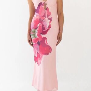 Pink Floral Maxi Dress